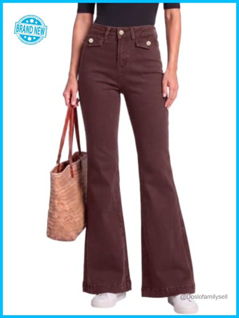 High Waisted Flare Jeans Stretch Denim Bell Bottom Pants